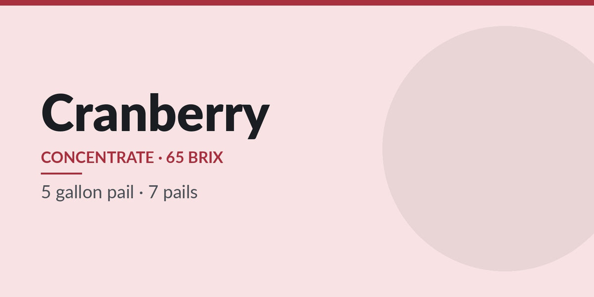 Concentré de canneberge 65 Brix · seau de 5 gallons