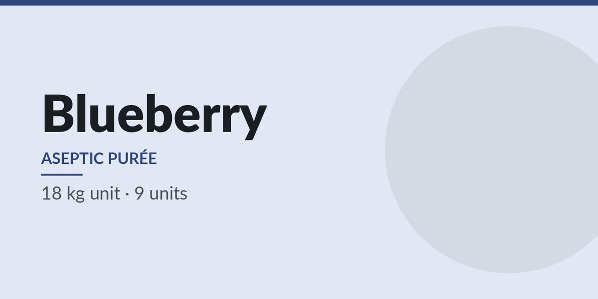 Aseptic blueberry purée · 18 kg unit
