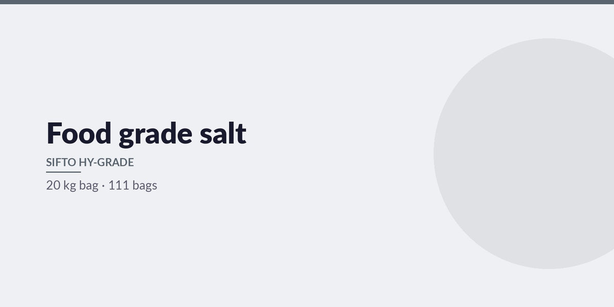 Food grade salt · 20 kg bag